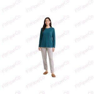 Hanes Comfort Sleep Long Sleeve Top  Teal  Size M  NWT